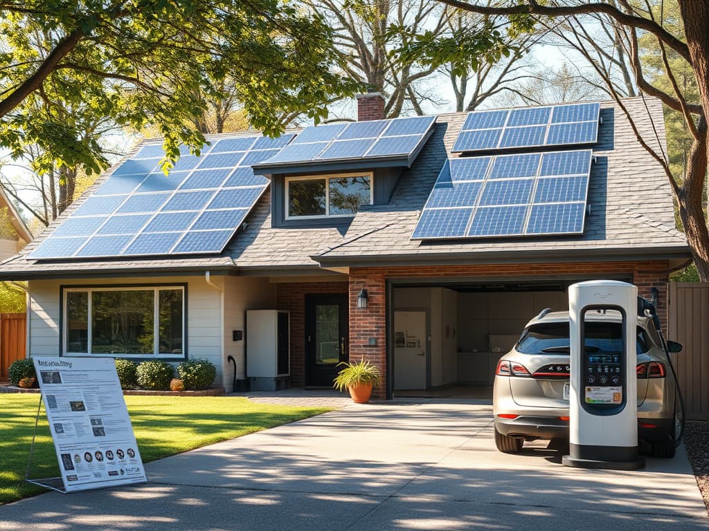 Imatge actual: Casa amb plaques FV a la teulada