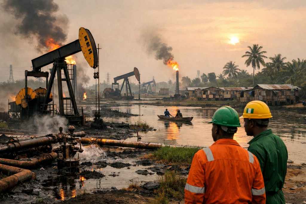 Camp petrolier a Nigeria